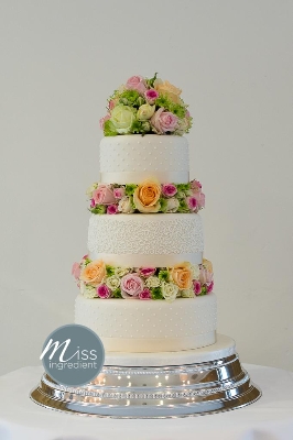 Three tier peach and pink