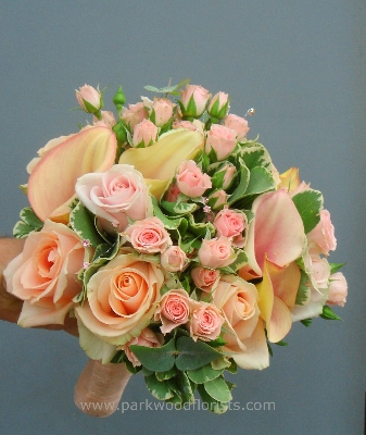 Peach & Coral Bridesmaids Bouquet
