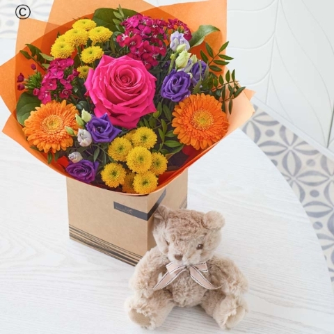 Brights New Baby Gift Set with Recycled Rosie Bear