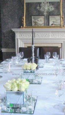 White Rose Mirror Cubes