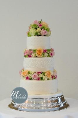 Three tier peach and pink