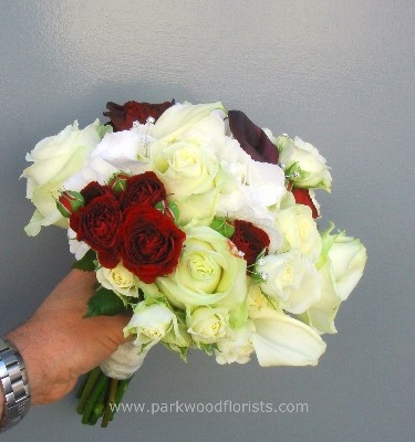 Burgundy & Ivory Posy