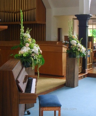 Peach and Ivory Pedestals