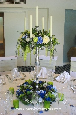 Blue, White & Green Candelabra