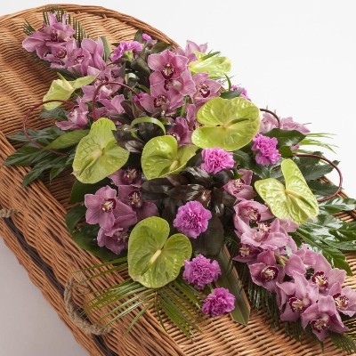 Orchid Coffin Spray