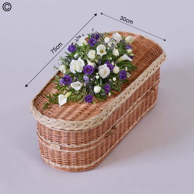 Petite Casket Spray Purple and White