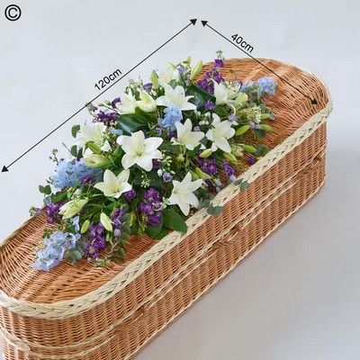 Blue and White Casket Spray