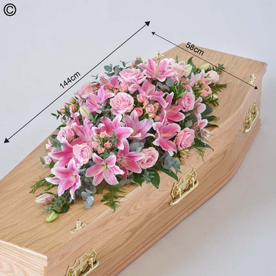 Lily and Rose Casket Spray Pink