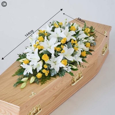 Lily and Rose Casket Spray Yellow