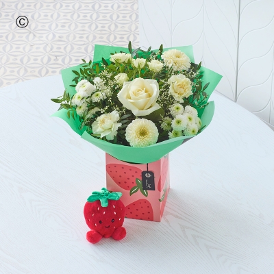 Neutral Baby  Gift Set with Strawberry Plush