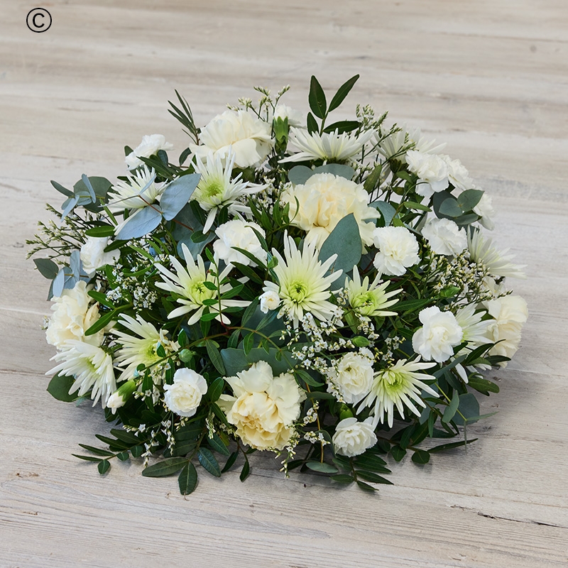 White Funeral Posy