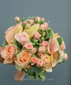 Peach & Coral Bridesmaids Bouquet