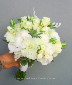 Textured white bridesmaids bouquet