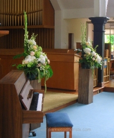 Peach and Ivory Pedestals