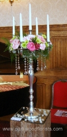 Pink Chintz Candelabra