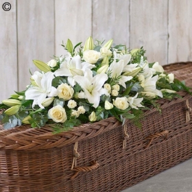 Lily and Rose Casket Spray White