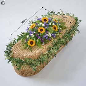 Sunflower Mix Casket Spray and Garland Bundle