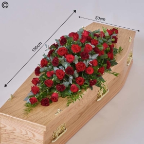 Rose and Carnation Casket Spray Red