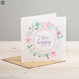 Bee Happy Seeded Card