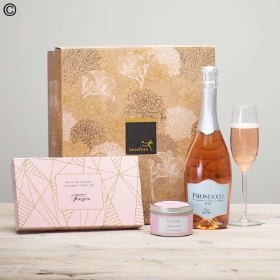Prosecco Rosé, Salted Caramel Truffles & Candle Gift Set