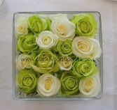 Clear glass rose cube  WREC105