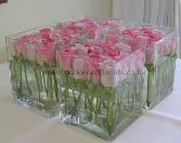 Clear glass rose cubes  WREC106